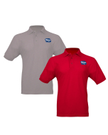 BSA New Membership Coordinator Welcome Shirt in Red or Gray with Welcome text in white embroidered on front left pocket in blue speech bubble